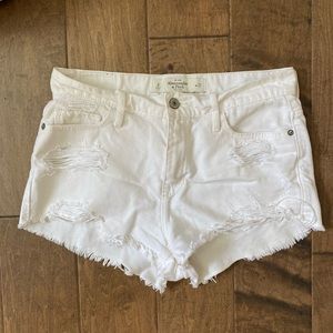 White jean shorts